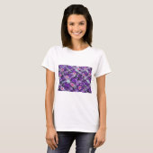 紫の花柄 Tシャツ (正面フル)
