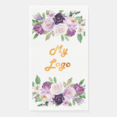 紫の花模様のビジネスロゴ (正面)