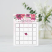 紫の花模様緑のブライダルシャワービンゴゲーム (スタンド正面)