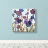 紫の花模様 キャンバスプリント (インサイチュ (ウッドフロア))