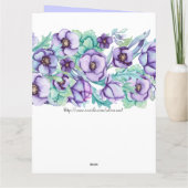 紫の花模様 – ハンガリー語名の日 カード (裏面)