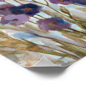 紫の花模様 ポスター (角)