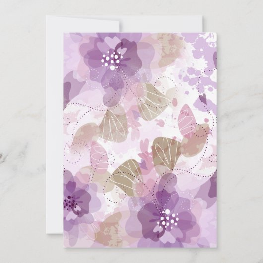 紫の花母の日のブランチ 招待状 (裏面)