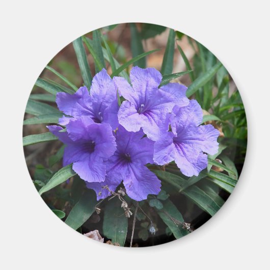 紫の花磁石 マグネット (正面)