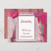 紫の花私の花嫁になる インビテーションポストカード (正面/裏面)