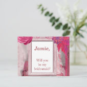 紫の花私の花嫁になる インビテーションポストカード (スタンド正面)