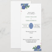 紫の花結婚の 招待状 (正面/裏面)