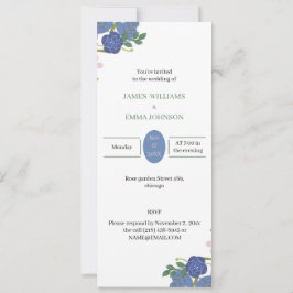 紫の花結婚の 招待状