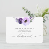 紫の花 あなたは私の花嫁の介添人になってくれる？ 招待状 (スタンド正面)