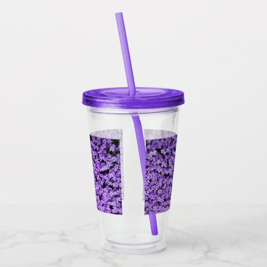 紫の花 アクリルタンブラー (左)