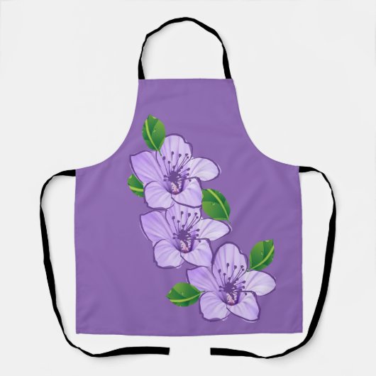 紫の花 エプロン (正面)