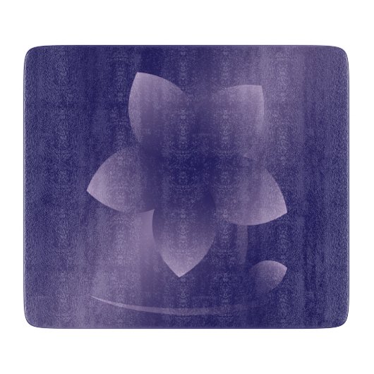 紫の花 カッティングボード (正面)