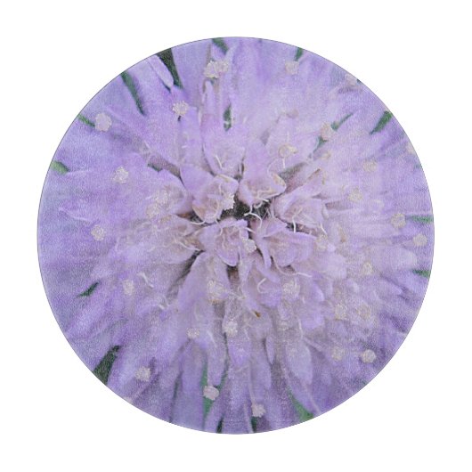 紫の花  カッティングボード (正面)