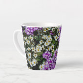 紫の花 カフェラテマグ (左アングル)