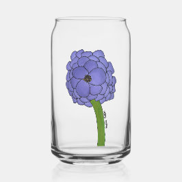 紫の花 ガラス缶