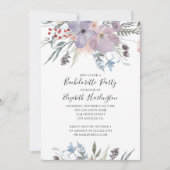 紫の花。ガーデンフローラバチェロレッテ 招待状 (正面)