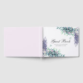 紫の花。ガーデン結婚フローララベンダー ゲストブック (全面)