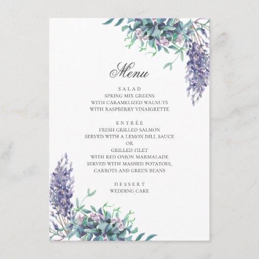 紫の花。ガーデン結婚フローララベンダー メニュー (正面)