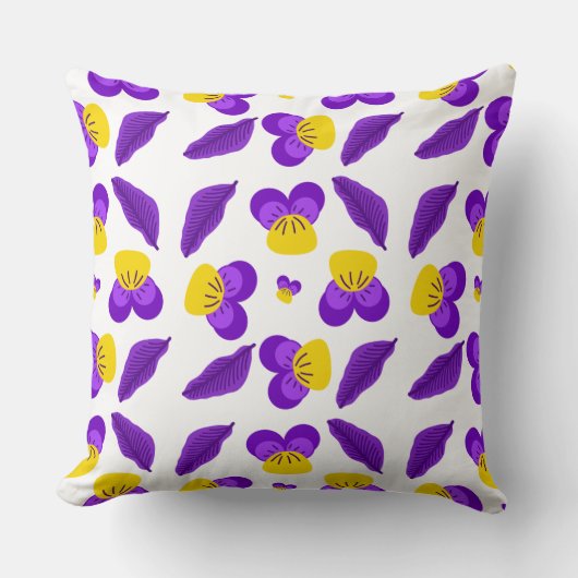 紫の花 クッション (正面)
