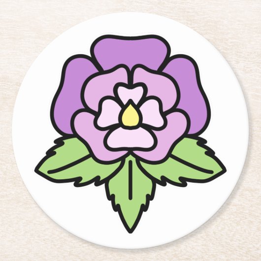紫の花 コースター (正面)