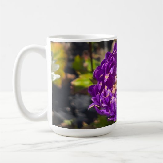 紫の花 コーヒーマグカップ (左)