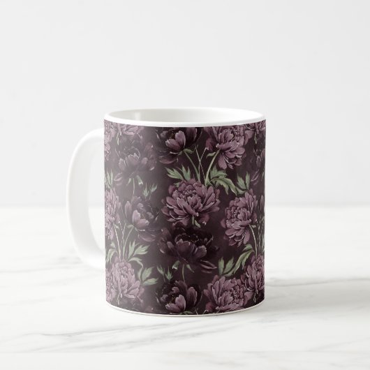 紫の花 コーヒーマグカップ (正面左)