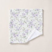 紫の花 ゴールドの星 月 バスタオルセット (ウォッシュタオル)