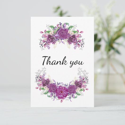 紫の花 サンキューカード (スタンド正面)