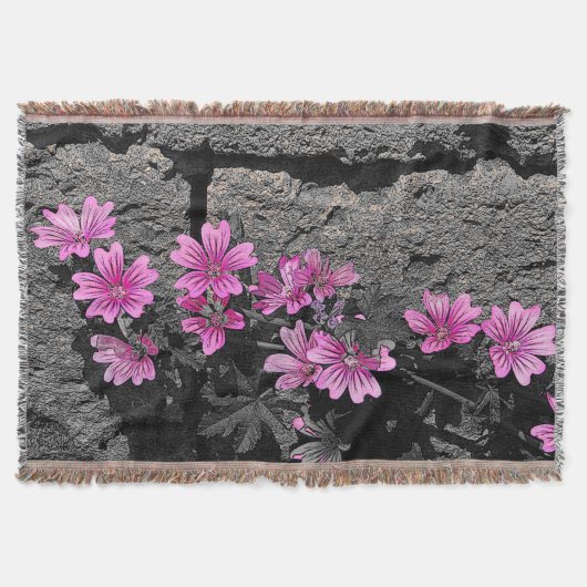 紫の花 スローブランケット (正面)