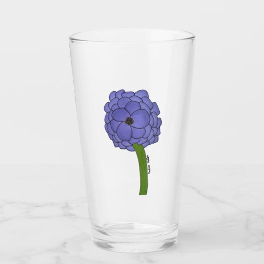紫の花 タンブラーグラス (正面)
