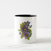 紫の花 ツートーンマグカップ (中央)
