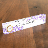 紫の花 デスクネームプレート (側面)