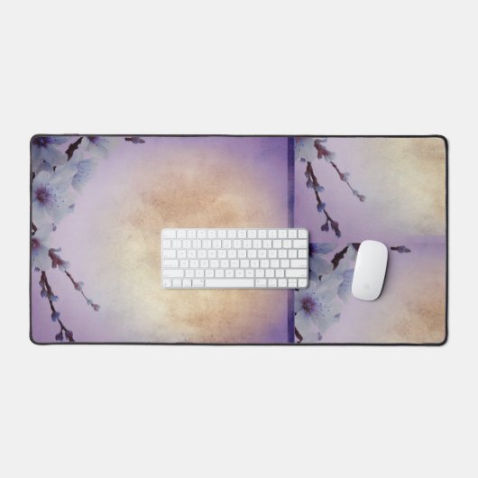 紫の花 デスクマット (キーボード&マウス)