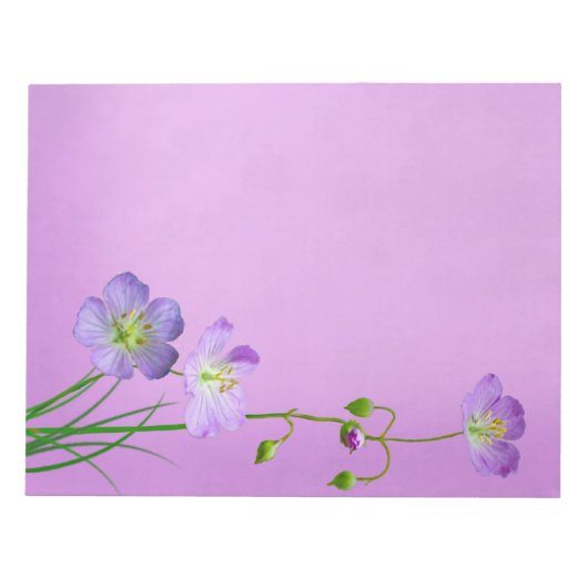 紫の花 ノートパッド (正面)