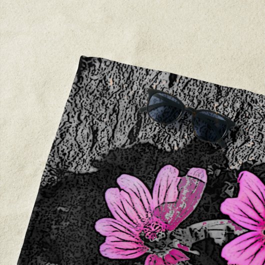 紫の花 ビーチタオル (インサイチュ)