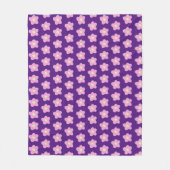 紫の花 フリースブランケット (正面)