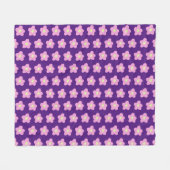 紫の花 フリースブランケット (正面(横))