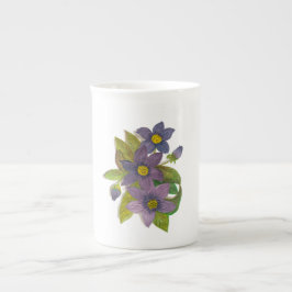 紫の花 ボーンチャイナマグカップ