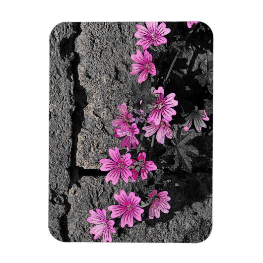 紫の花 マグネット (縦)