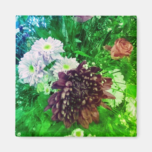 紫の花 マグネット (正面)