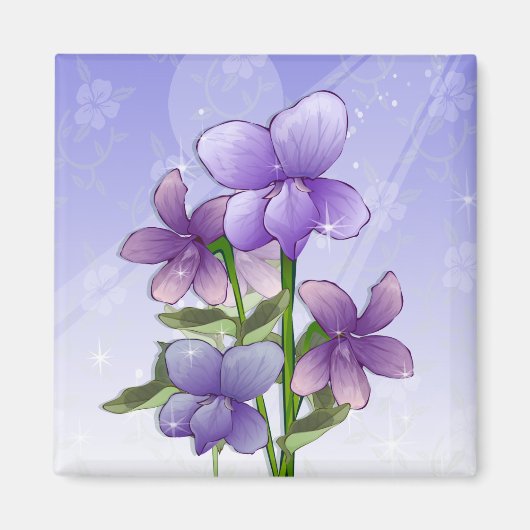 紫の花 マグネット (正面)