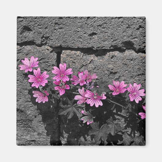 紫の花 マグネット (正面)