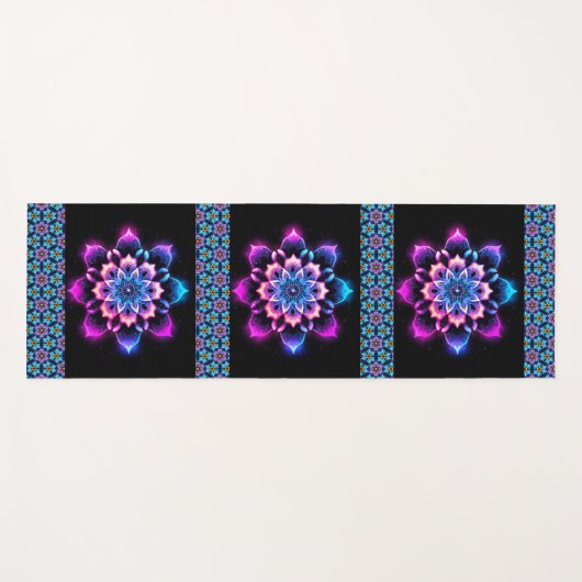 紫の花 ヨガマット (正面(横))