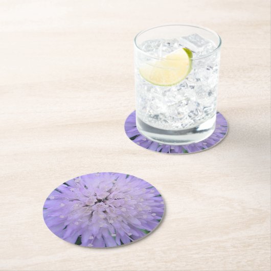 紫の花 ラウンドペーパーコースター (インサイチュ)