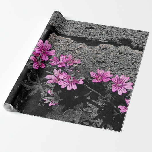 紫の花 ラッピングペーパー (アンロールド)
