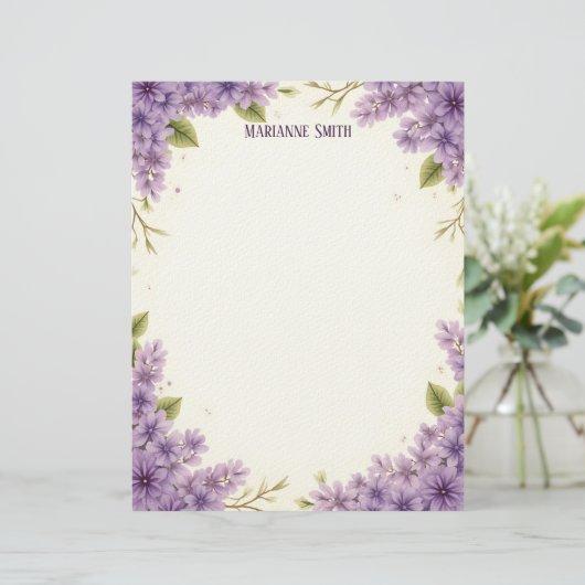 紫の花 レターヘッド (スタンド正面)