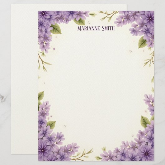 紫の花 レターヘッド (正面/裏面)