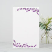 紫の花 便箋 (スタンド正面)