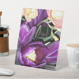 紫の花 台座サイン