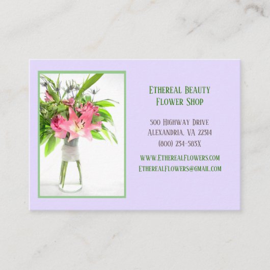 紫の花 名刺 (正面)